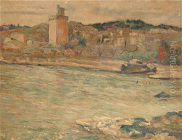 Villeneuve Les Avignon Oil Painting by Louis Hayet