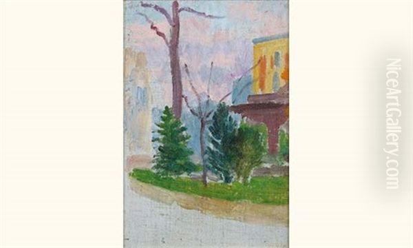 Arbre Et Maisons (etude Chromatique) Oil Painting by Louis Hayet