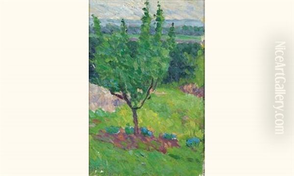 Arbres Au Printemps Oil Painting by Louis Hayet