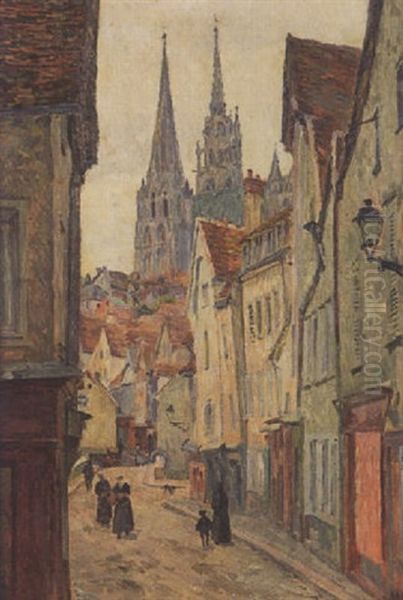 Eglise Saint-maclou A Pontoise (?) Oil Painting by Louis Hayet