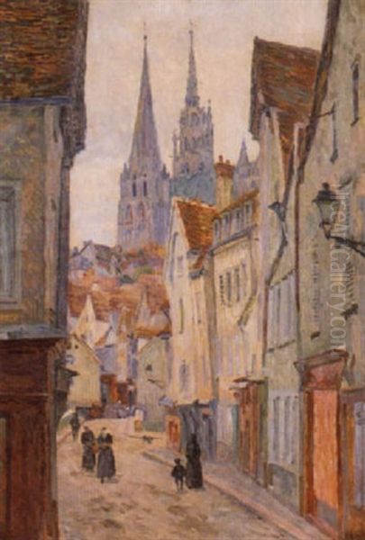 Ruelle Animee A Chartres Oil Painting by Louis Hayet