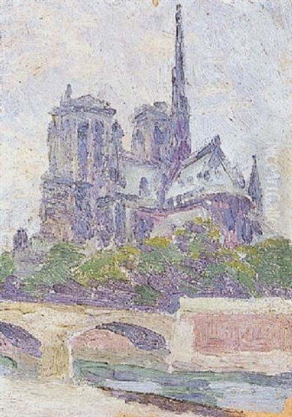 Paris, Notre-dame Oil Painting by Louis Hayet