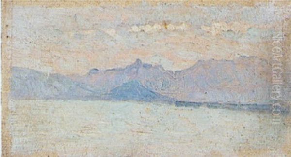 Lac De Montagne Oil Painting by Louis Hayet