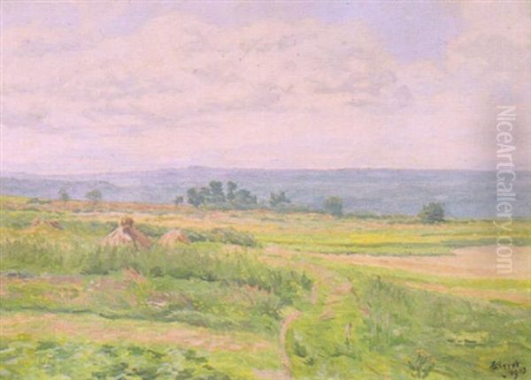 Vue Des Environs De Pontoise Oil Painting by Louis Hayet