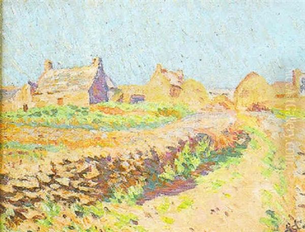 L'entree Du Village Oil Painting by Louis Hayet