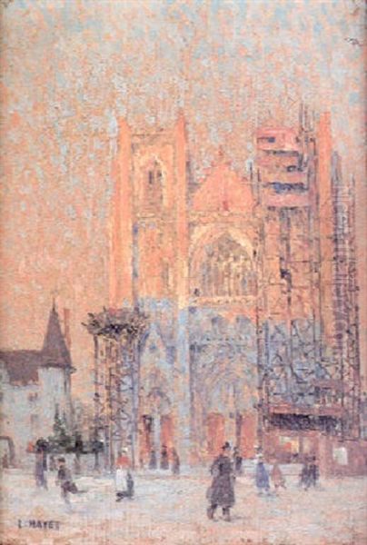 Sunset, St. Pierre De Nantes Oil Painting by Louis Hayet