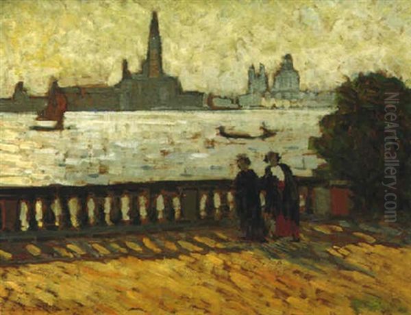 Venise, Bassin De Saint-marc Oil Painting by Louis Hayet