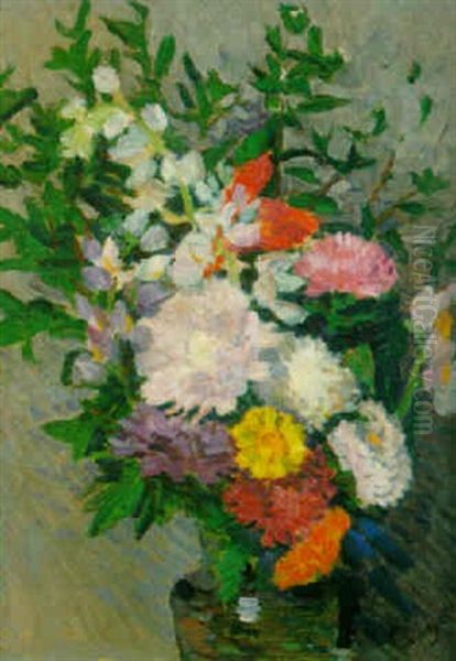 Bouquet De Fleurs Oil Painting by Louis Hayet