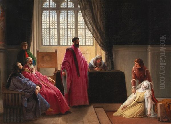 Valenza Gradenigo Before The Inquisition Oil Painting by Francesco Hayez