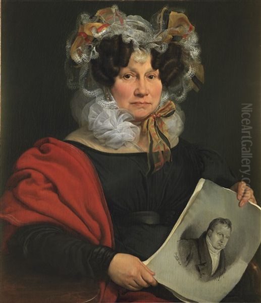 Portrait Von Elisabetha Bassi Charle Oil Painting by Francesco Hayez