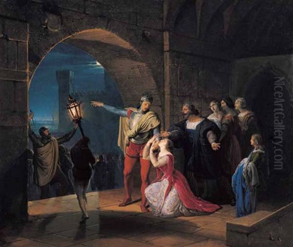 La Congiura Dei Fieschi Oil Painting by Francesco Hayez