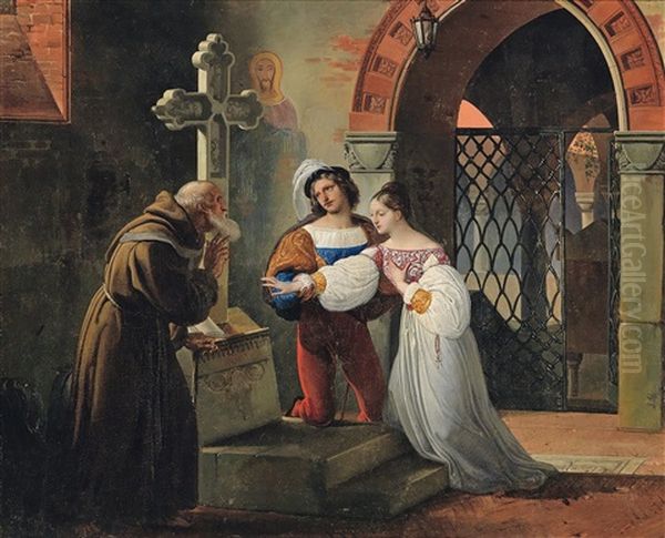 Die Hochzeit Von Romeo Und Julia Oil Painting by Francesco Hayez