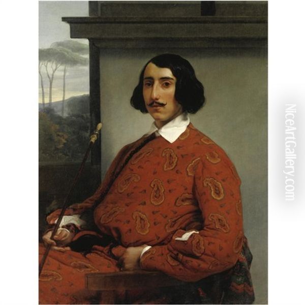 Ritratto Di Gentiluomo, Duca Manolo Nuoez Falco Oil Painting by Francesco Hayez