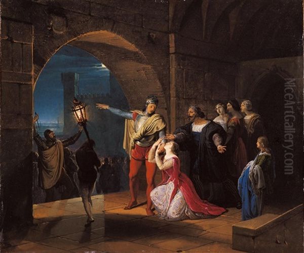 La Congiura Dei Fieschi Oil Painting by Francesco Hayez