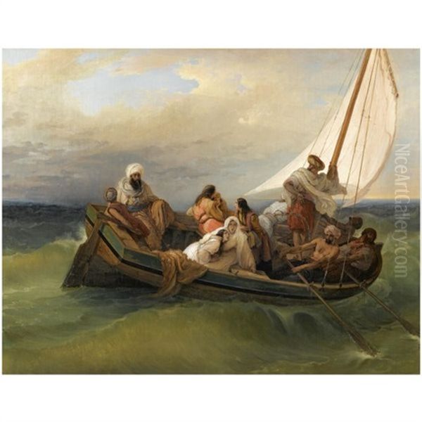 Flight From Chios Oil Painting by Francesco Hayez