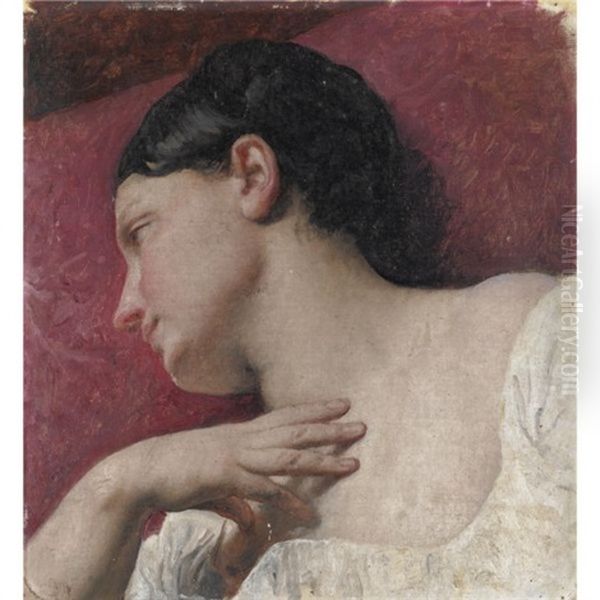 Testa Di Donna, Studio Dal Vero Oil Painting by Francesco Hayez