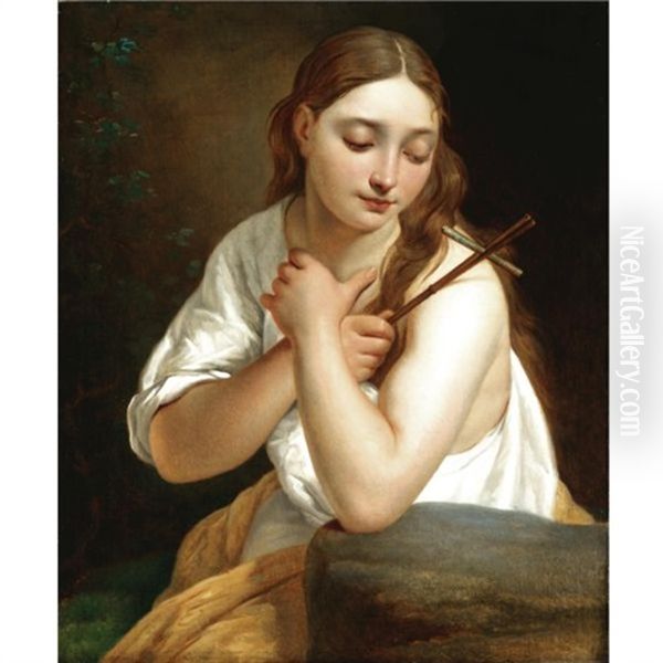 The Penitent Magdalene Oil Painting by Francesco Hayez