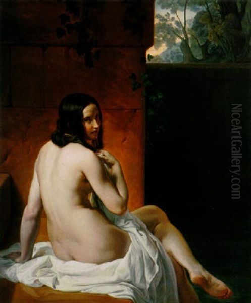 Suzanne Au Bain Oil Painting by Francesco Hayez