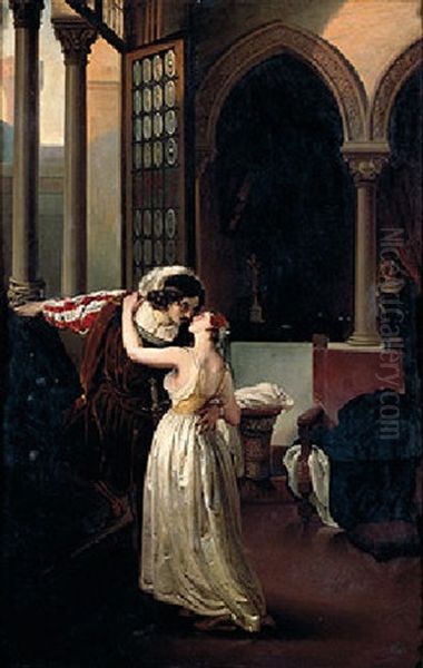 L'ultimo Addio Di Giulietta A Romeo Oil Painting by Francesco Hayez