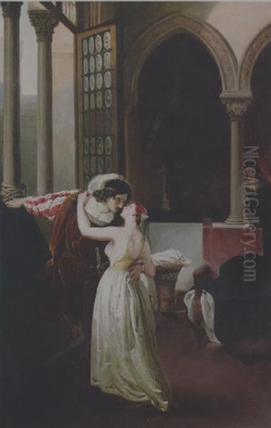 The Last Farewell Of Juliet To Romeo Oil Painting by Francesco Hayez