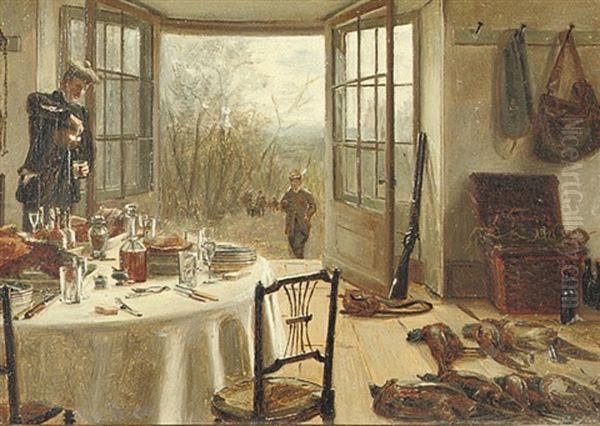 The Sportsman's Luncheon Oil Painting by Edith Hayllar