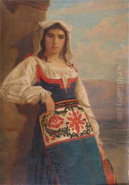 An Italian Girl Oil Painting by James Hayllar