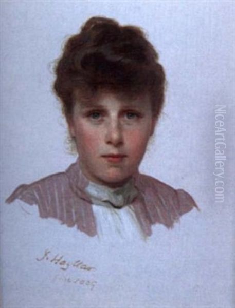 Portrait Of A Young Woman Oil Painting by James Hayllar