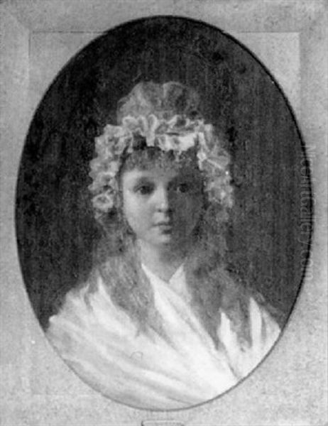 Young Girl With Bonnett Oil Painting by James Hayllar