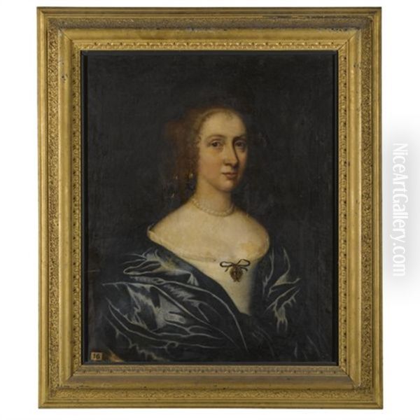 Portrait Of A Lady, Possibly Margaret Waller, Wife Of Sir William Courtenay, 1st Bt. (1628-1702) Oil Painting by John Hayls