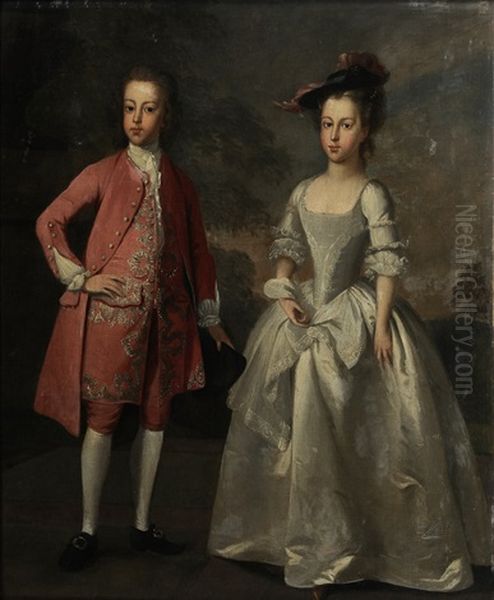 Portrait Of Gerald And Penelope Quinn, Oil Painting by Francis Hayman