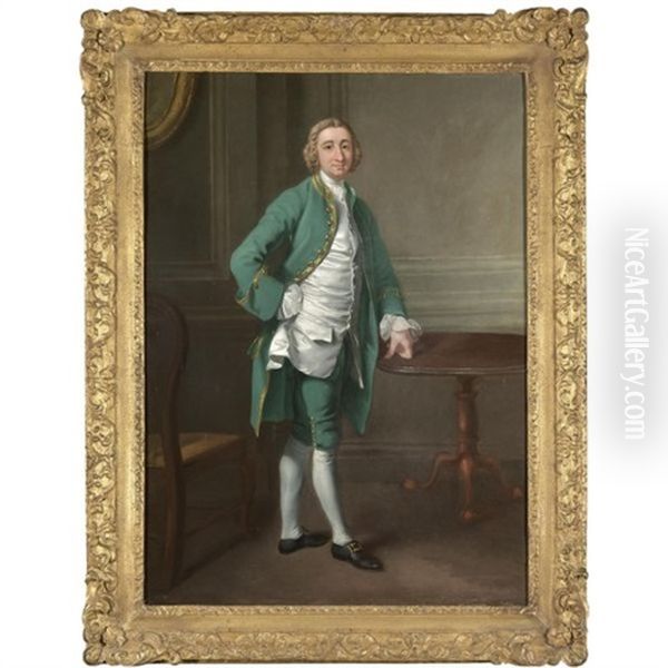 Portrait Of A Gentleman, Mr Goodyear St. John (?) Oil Painting by Francis Hayman