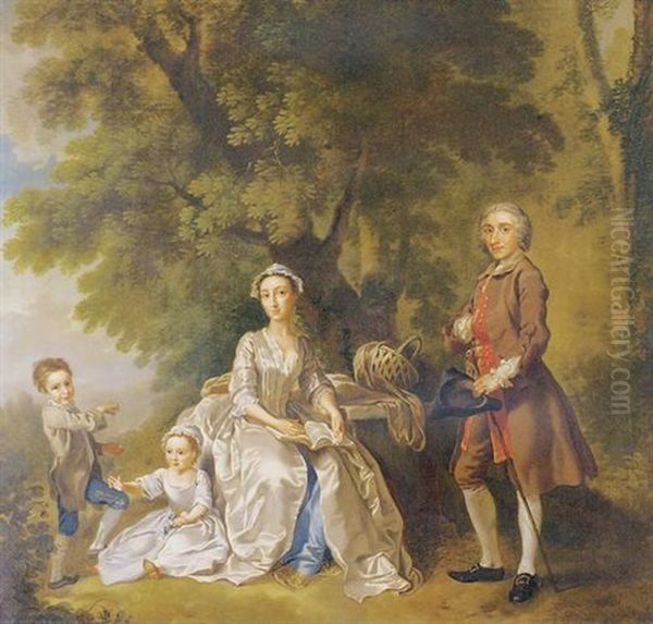 Group Portrait Of The Grant Family In A Landscape by Francis Hayman