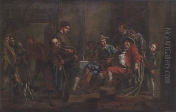 Falstaff Reviewing Recruits Oil Painting by Francis Hayman