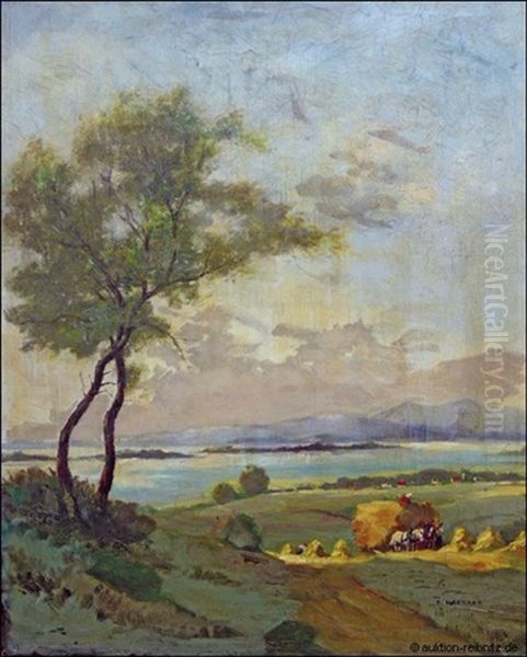 Landschaft Mit Heuwagen by Ernst Haymann