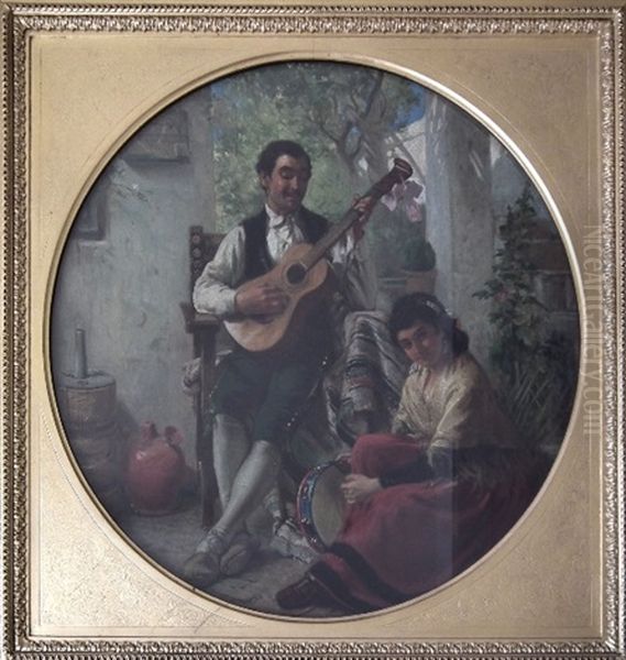 Spanish Musicians Oil Painting by John Haynes-Williams