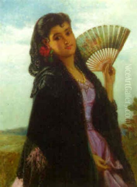 A Spanish Beauty Oil Painting by John Haynes-Williams