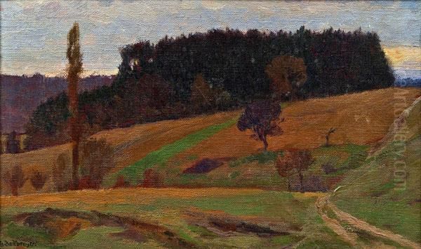 Herbstlandschaft Oil Painting by Gustav Bamberger