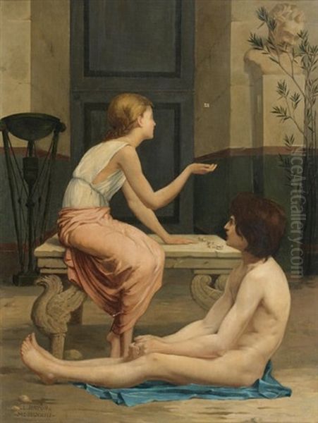 Jeu D'osselets Oil Painting by Jean-Louis Hayon