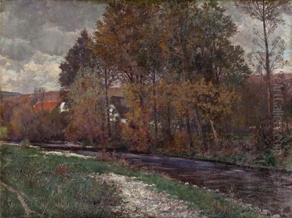 Herbststimmung Oil Painting by Gustav Bamberger