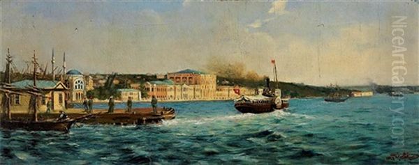 Dolmabahce Sarayi Oil Painting by Binbasi Hayrettin