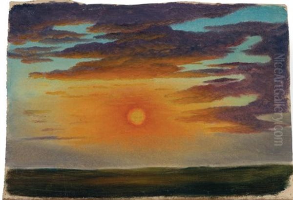 Sunset Oil Painting by William Jacob Hays the Elder