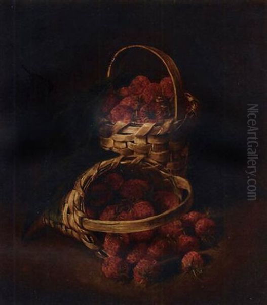 Basket  Of Strawberries Oil Painting by William Jacob Hays the Elder