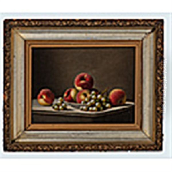 Still Life Of Apples And Grapes Oil Painting by Barton S. Hays