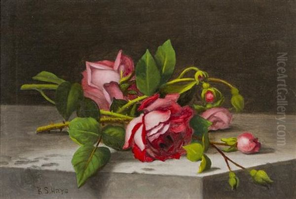 Still Life Of Roses Oil Painting by Barton S. Hays