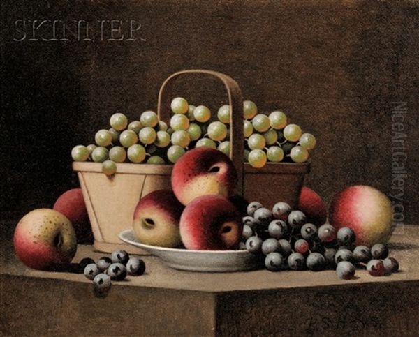 Still Life With Peaches And Grapes Oil Painting by Barton S. Hays