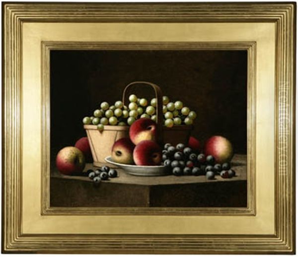 Still Life With Grapes And Apples Oil Painting by Barton S. Hays