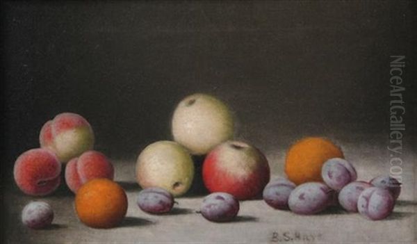 Still Life Of Peaches, Apples, Oranges, And Plums Oil Painting by Barton S. Hays