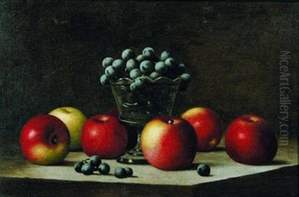 Still Life With Apples And Berries Oil Painting by Barton S. Hays