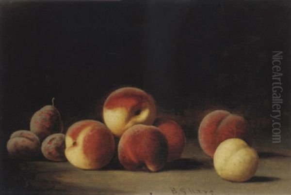 Still Life With Peaches And Plums Oil Painting by Barton S. Hays