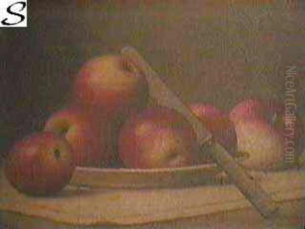 Still Life With Six Apples Oil Painting by Barton S. Hays